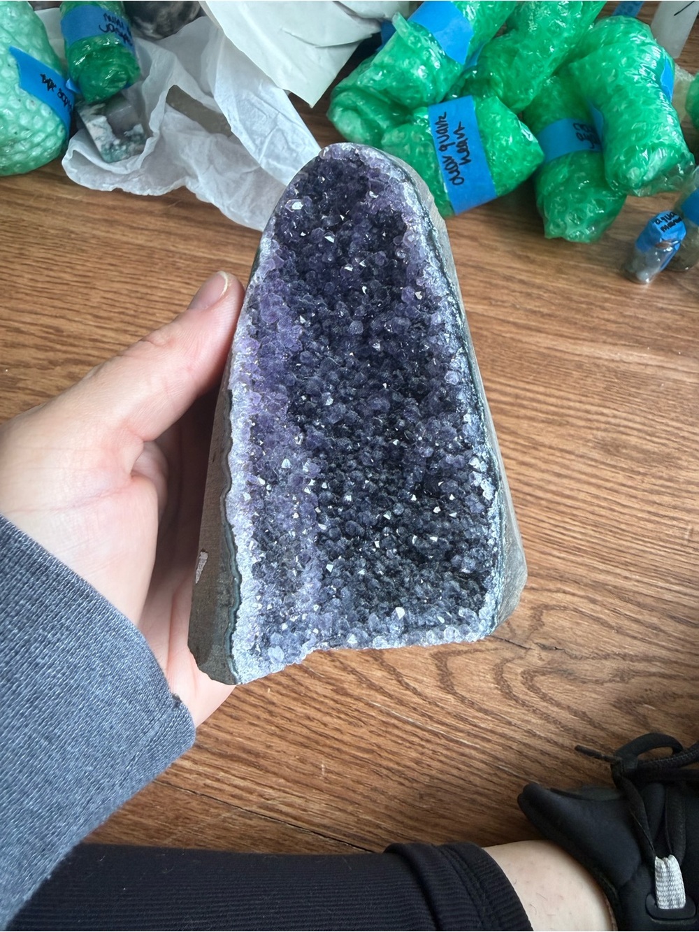 Large natural dark purple amethyst cathedral